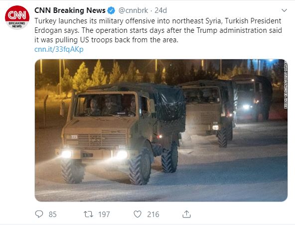 Dünya medyası Barış Pınarı Harekatı'nın başladığını böyle duyurdu